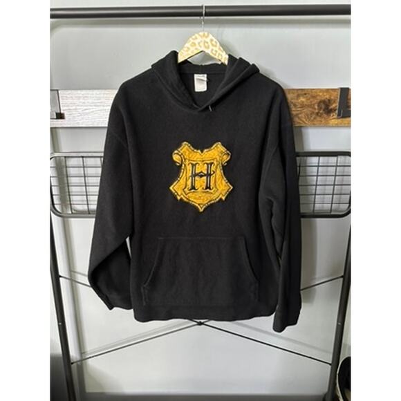 Warner Brothers Hogwarts Black Fleece Hooded Sweatshirt | Size XL - Picture 1 of 5